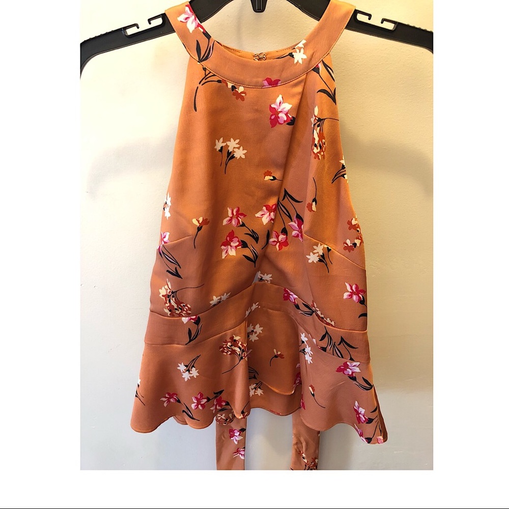 EXPRESS sexy floral sleeveless peplum blouse